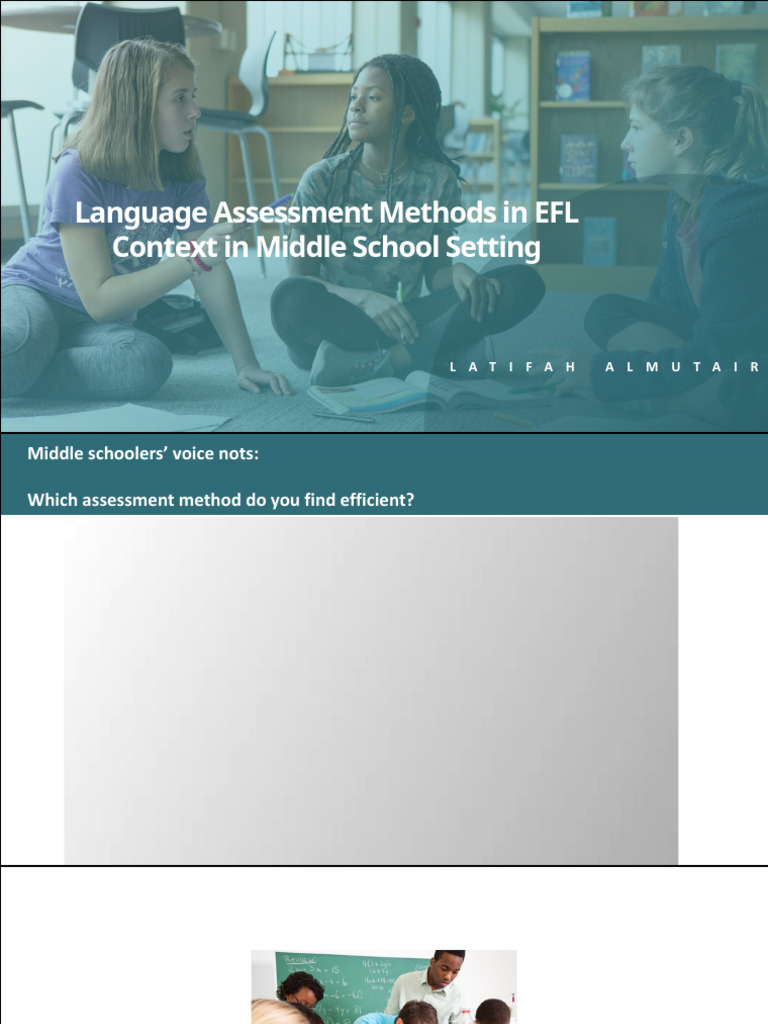 EFL Assessment Methods for Middle School | PDF | Educational Assessment ...