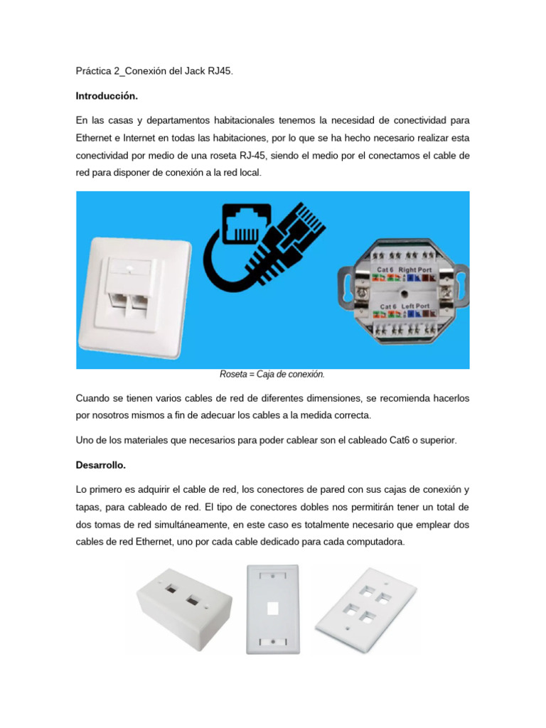 Conexión de Jack RJ45: Guía Práctica | PDF | Ingenieria Eléctrica
