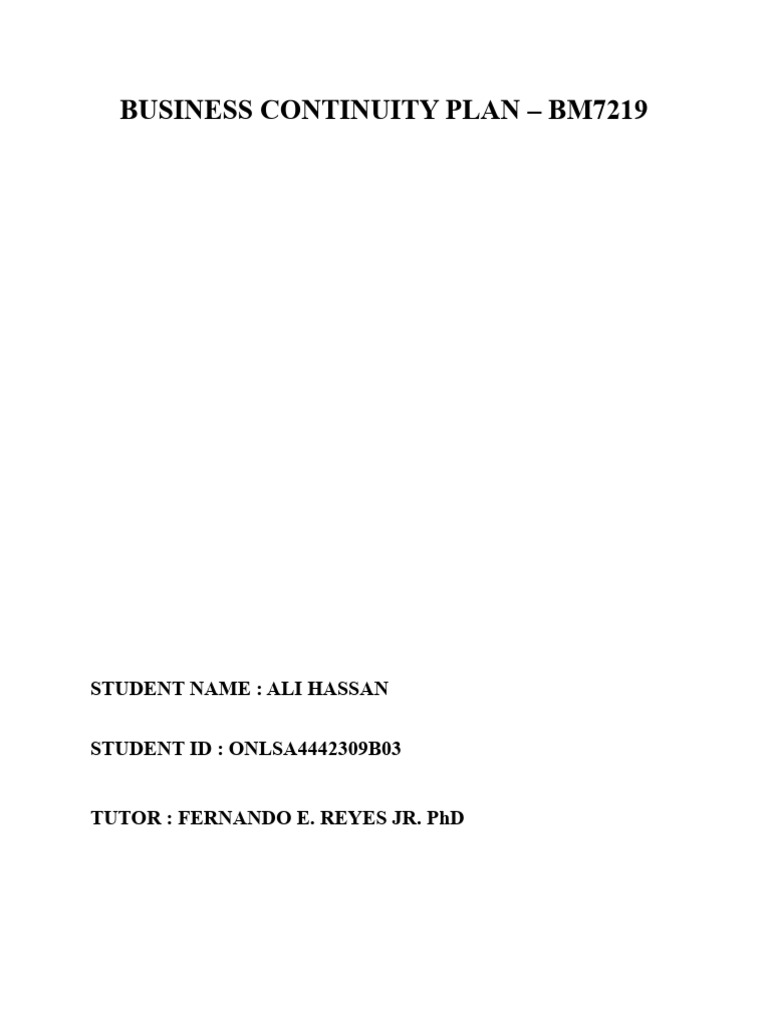 BM7219 Onlsa4442309b03 Ali Hassan | PDF | Risk Management | Risk