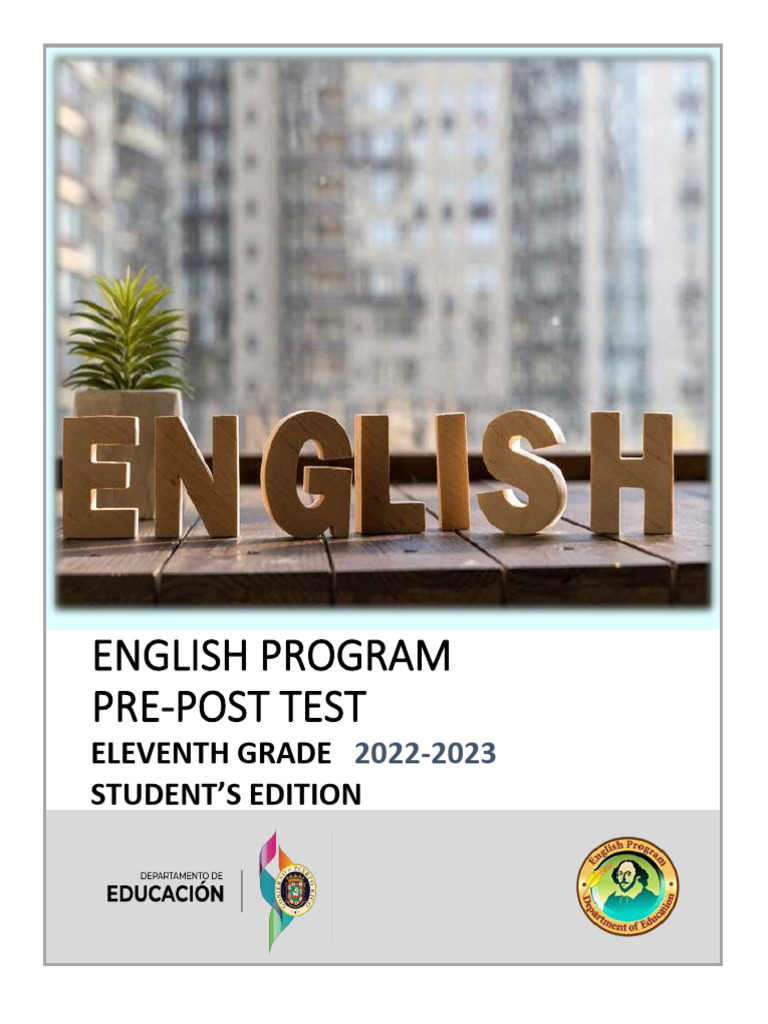 11th Grade English Pre-Post Test Guide | PDF | English Language ...