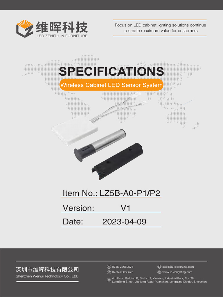LJ5B-A0 Wireless Sensor Switches Specifications | PDF | Light Emitting ...