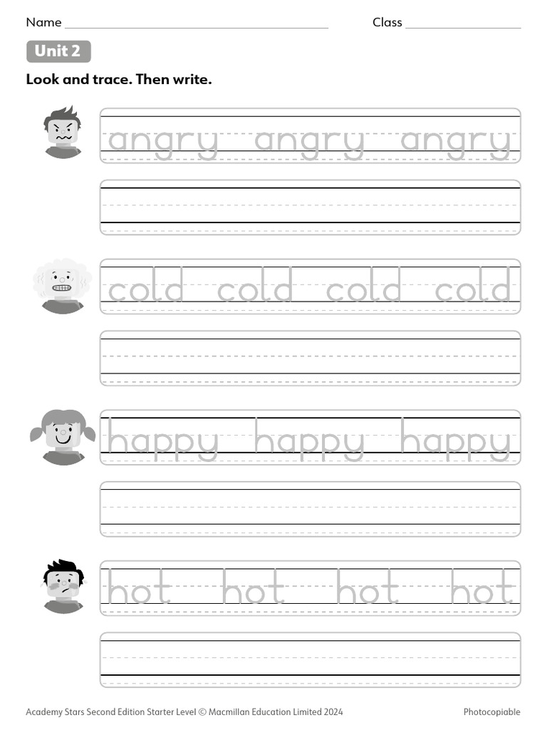 Academy Stars Unit 2 Tracing Activity | PDF