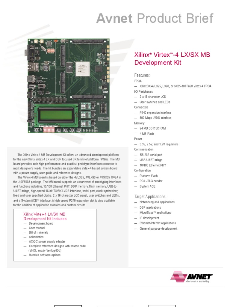 ... Array - xilinx virtex 4 lx sx mb development kit product brief field rh  scribd com