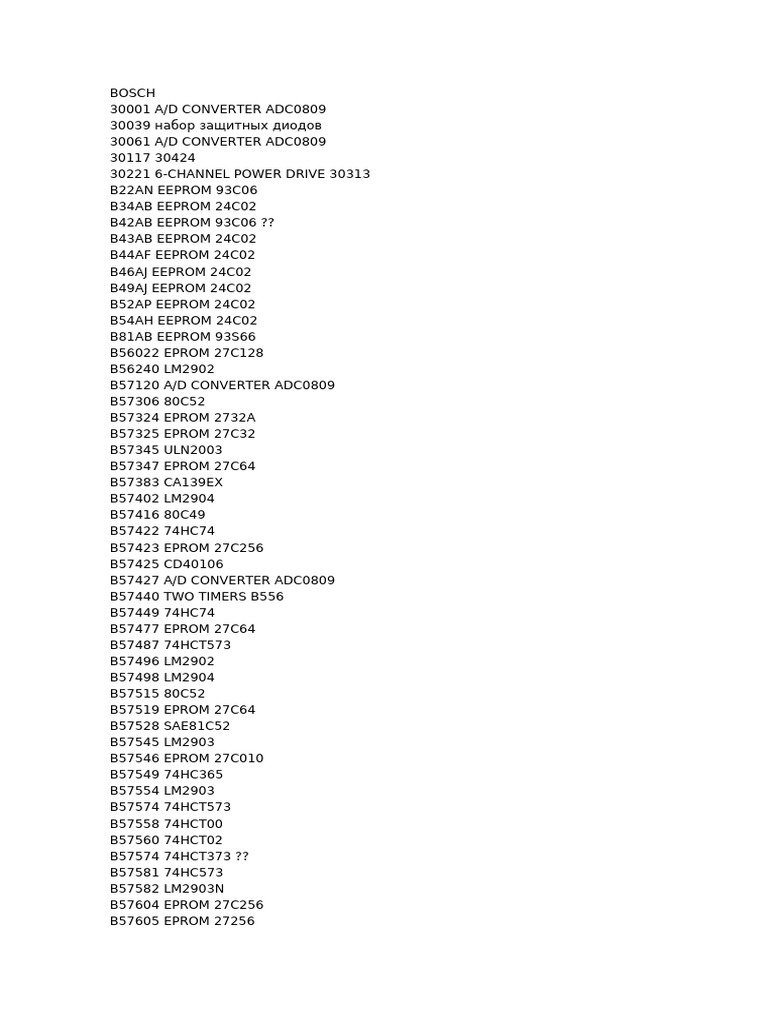 Bosch Component Reference Guide | PDF | Information And Communications ...