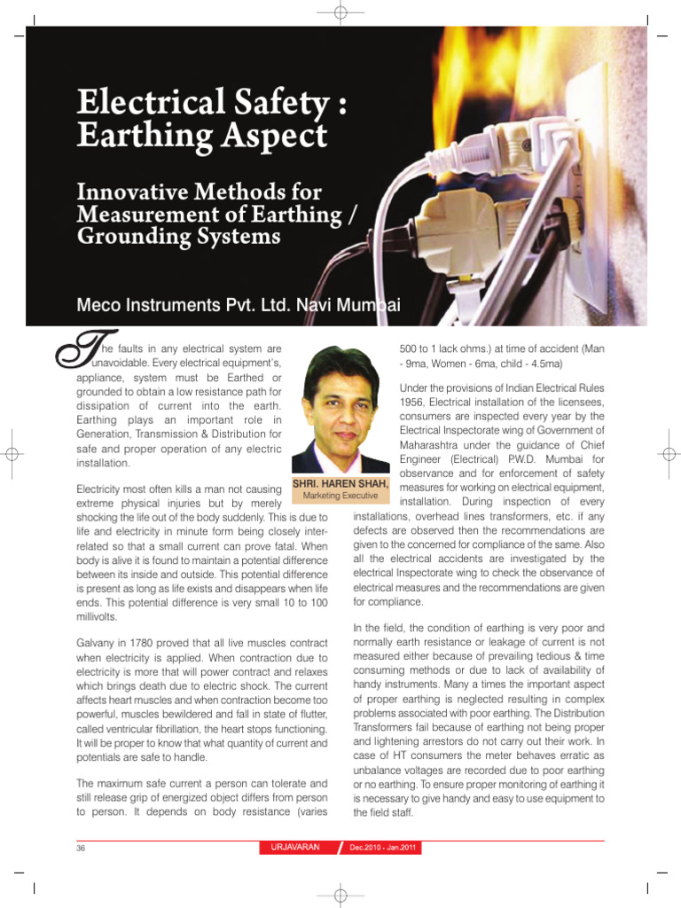 Urjavaran Electrical Safety Earthing Aspect | PDF | Materials Science ...