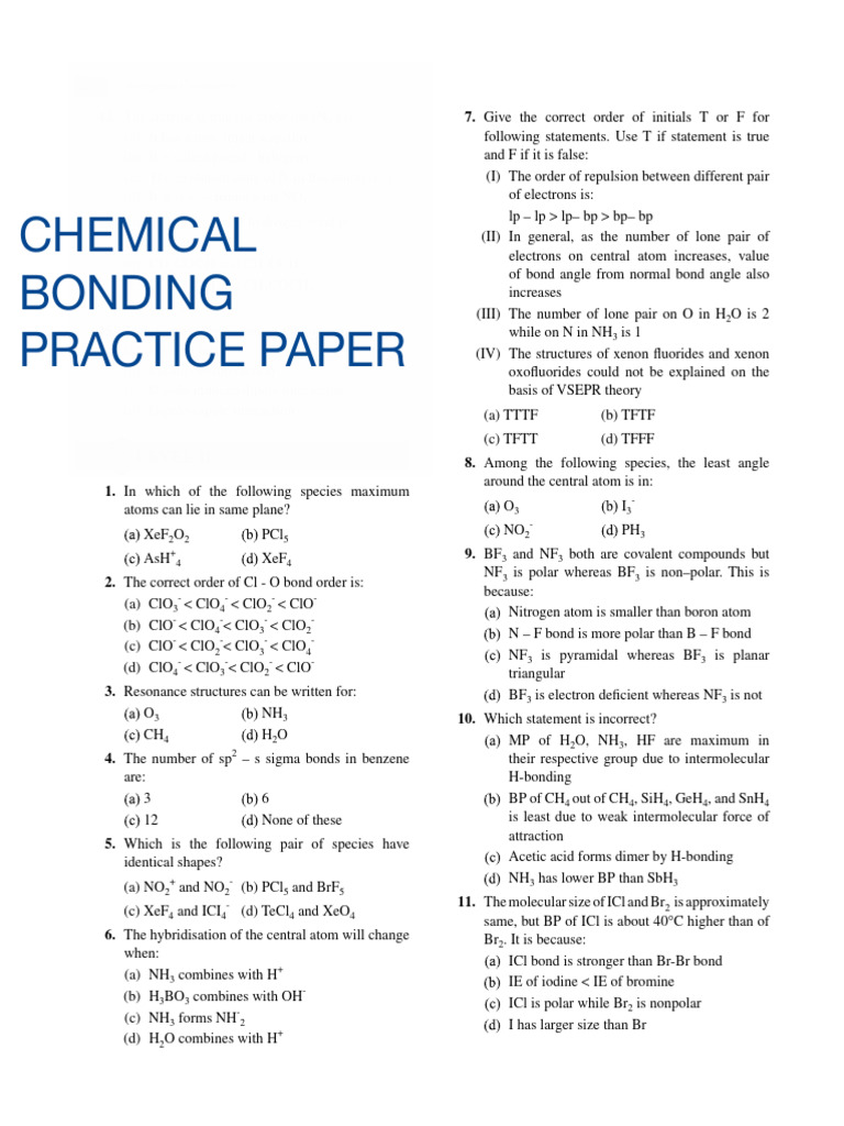 Intermolecular Forces and Molecular Geometry | PDF | Chemical Bond ...