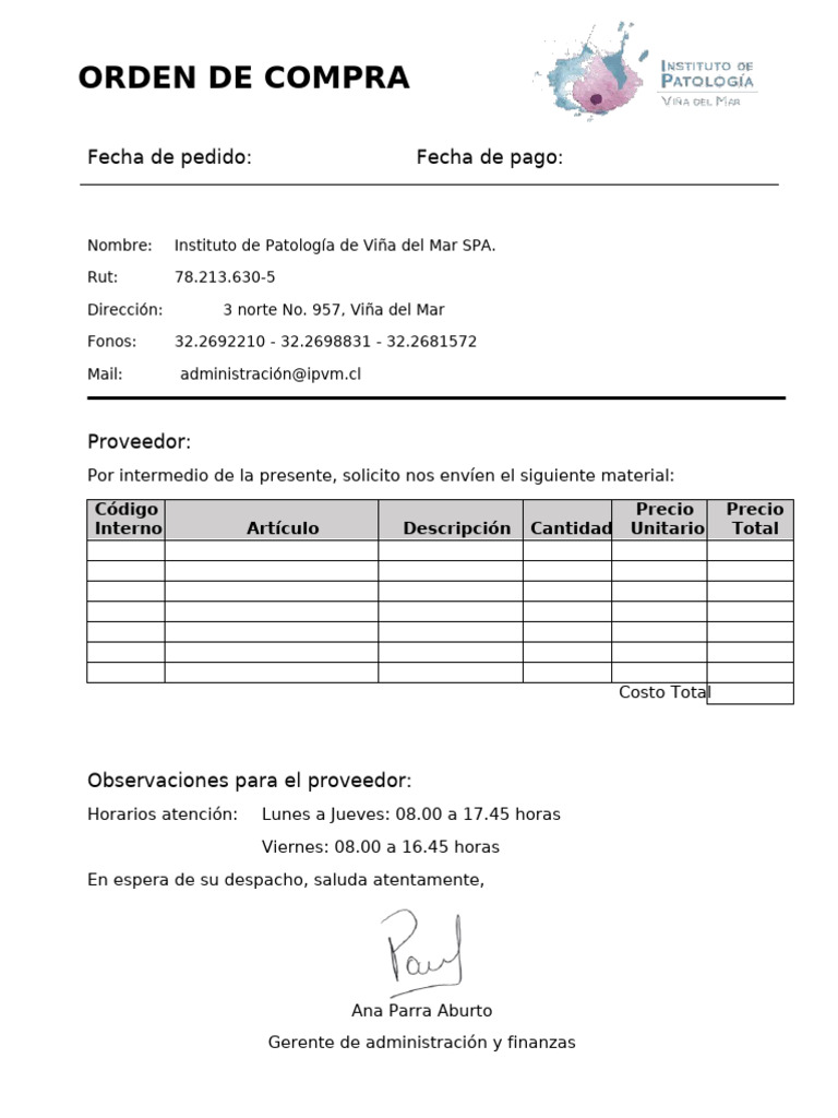 Orden de Compra | PDF