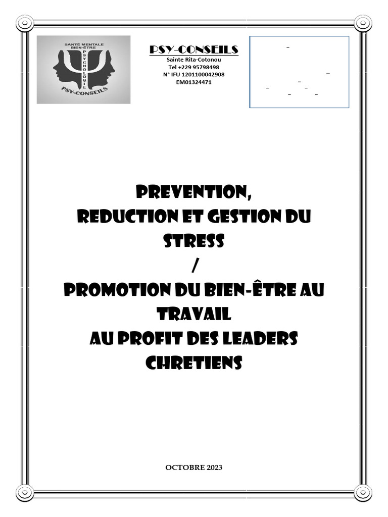 Gestion du Stress et Bien-Être au Travail | PDF | Dieu | Bible