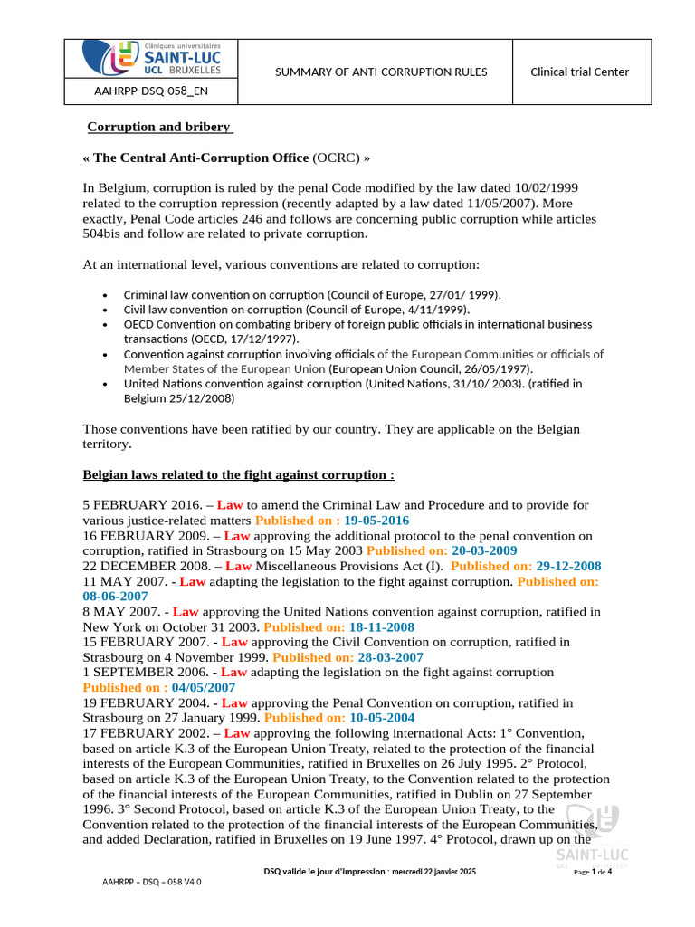 Summary of Anti-Corruption Rules | PDF | Bribery | Corruption