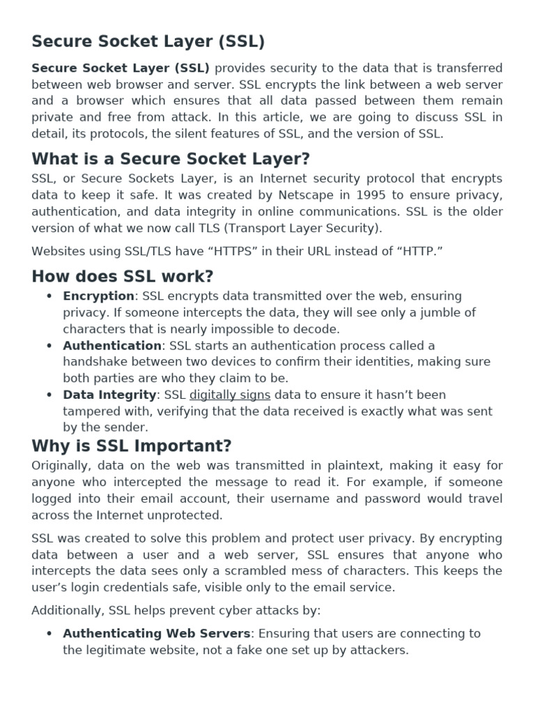 Transport Layer Security In Cryptography