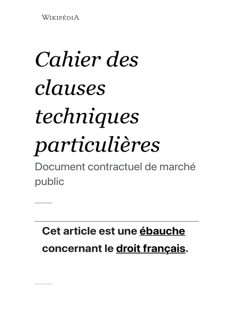 Cahier des clauses techniques publiques | PDF | Environnement naturel ...