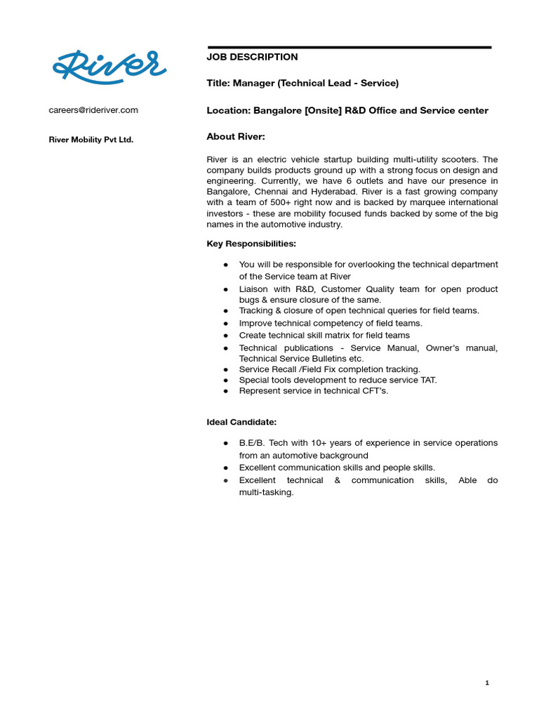 Technical Lead Job Description | PDF
