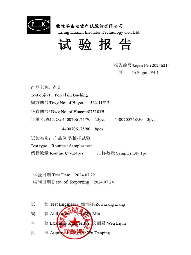 522 11512.990 875101B Routine&Sample Test Report 2024.07.24 24) | PDF