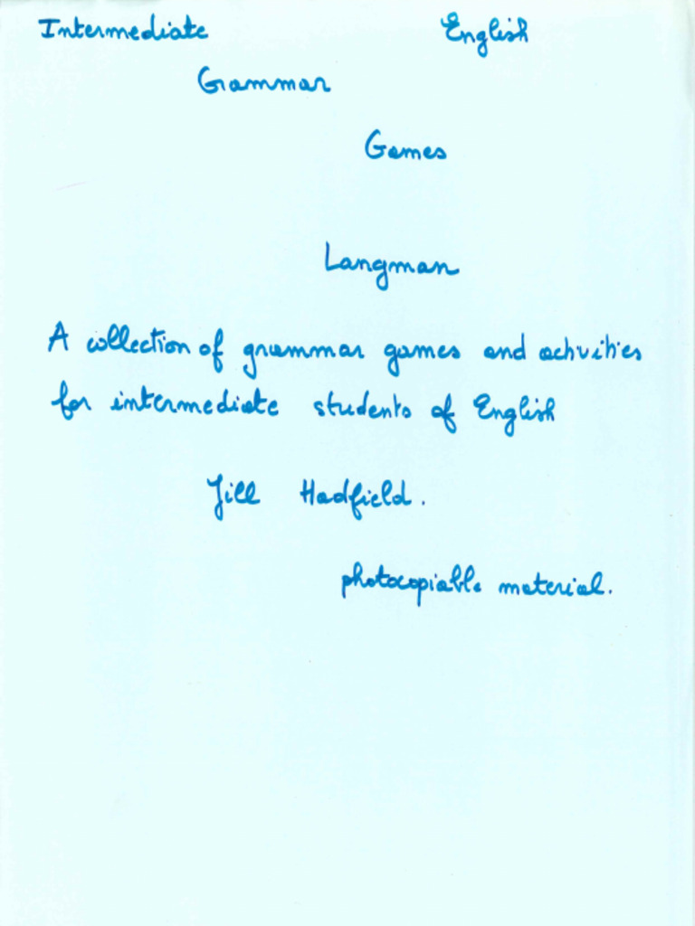 Intermediate grammar games longman part 1 pdf