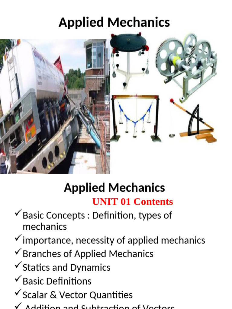Definition and Importance of Applied Mechanics | PDF