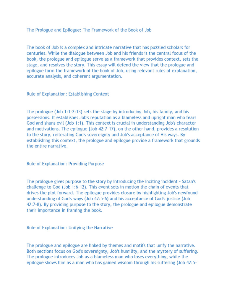 The Prologue and Epilogue | PDF | Book Of Job | Narrative