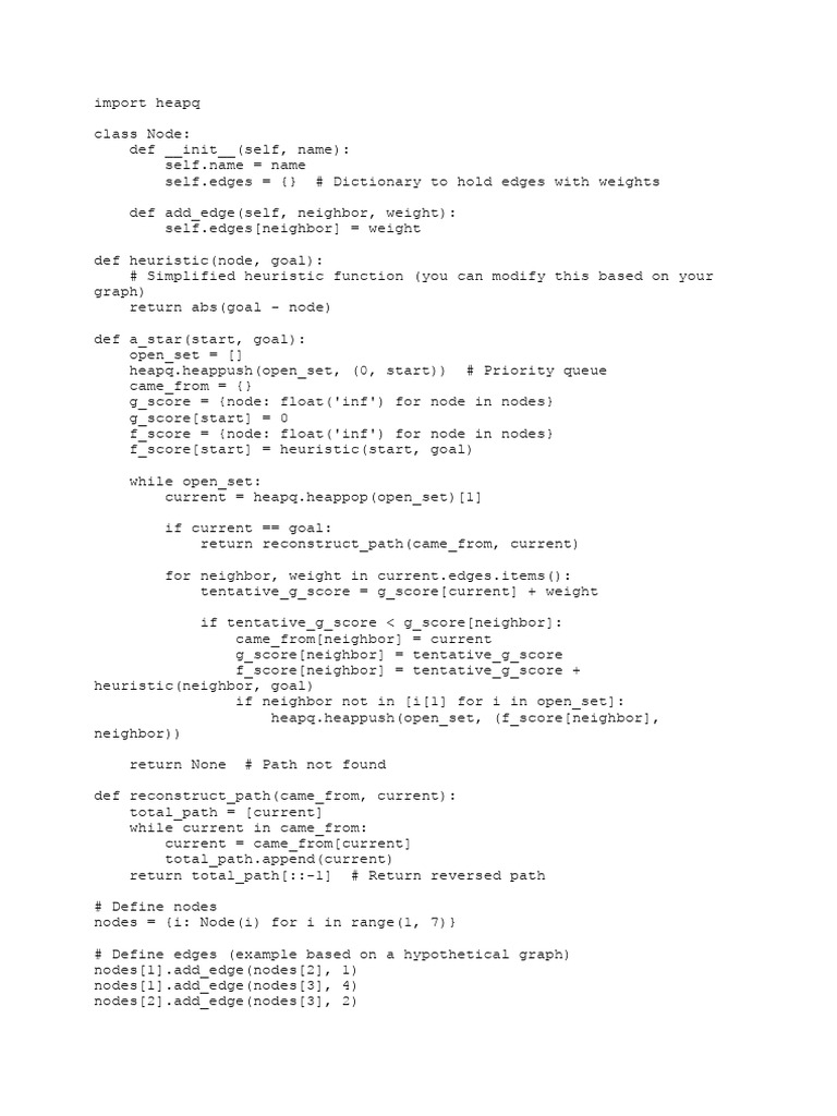 A* Algorithm for Shortest Path Search | PDF