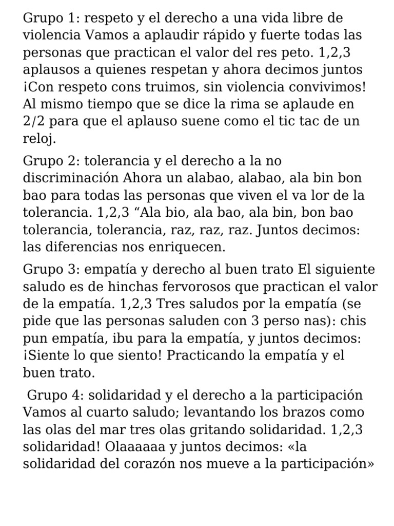Porras Rítmicas para Valores Sociales | PDF