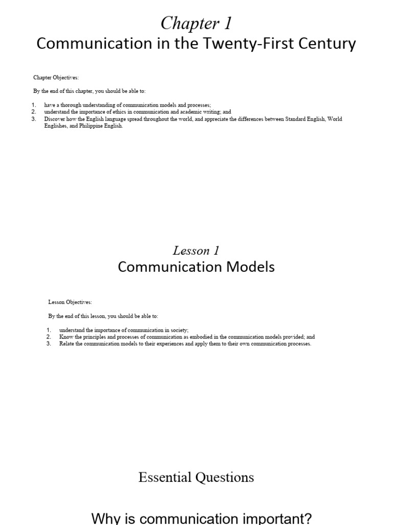 ENG-U1L1 | PDF | Communication | Human Communication