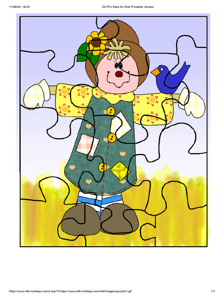 Fall Printable Puzzle for Kids | PDF, image size:768x1024