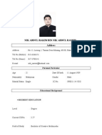 Nik Abdul Hakim CV