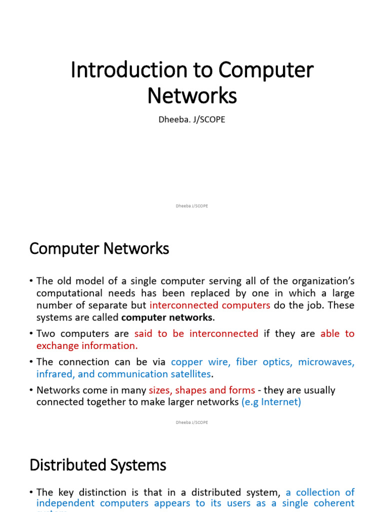 Computer Networks Overview | PDF | Internet Protocol Suite ...