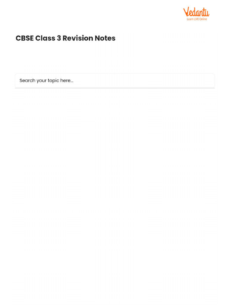 CBSE Class 3 Revision Notes | PDF