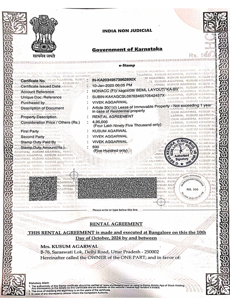Rental Agreement | PDF