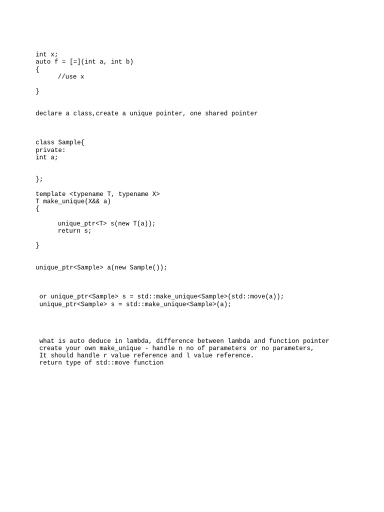 C++ Lambda and Smart Pointer Guide | PDF