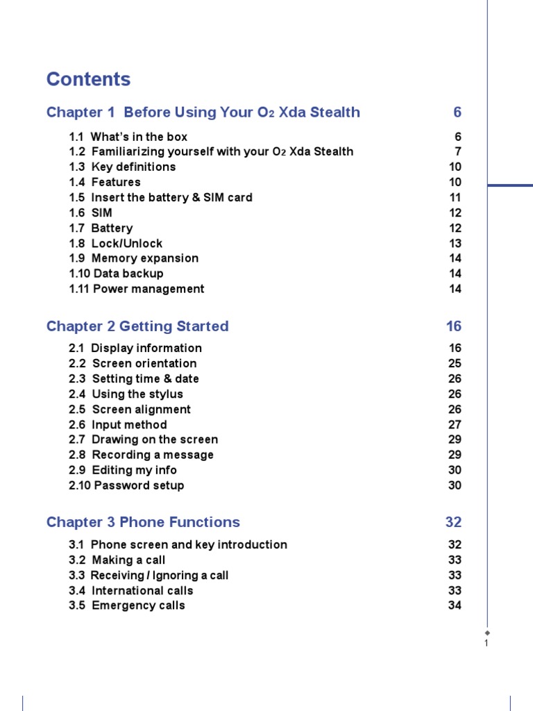 Chapter 1 Before Using Your O Xda Stealth 6 | PDF | Subscriber Identity ...