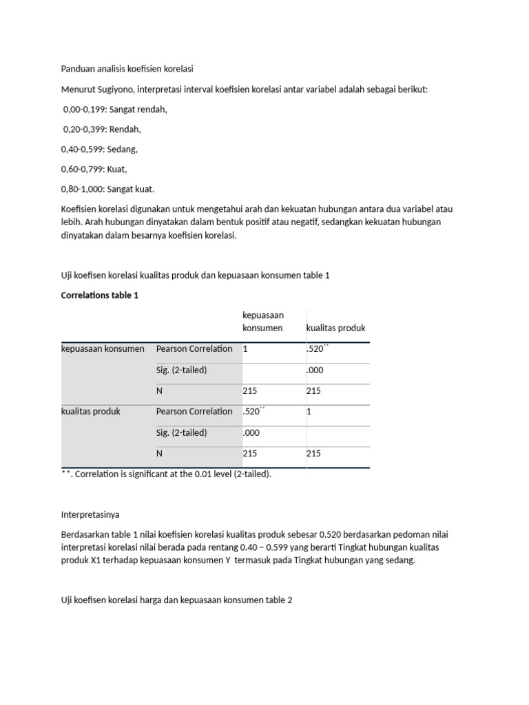 Koefisien Korelasi Rasmi | PDF