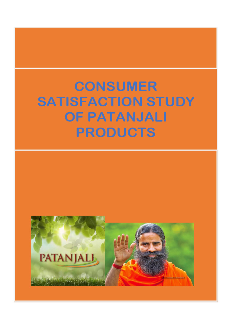 Consumer satisfaction study of patanjanli products pdf survey