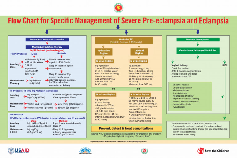 Eclampsia Management Flowchart | PDF | Childbirth | Blood Pressure