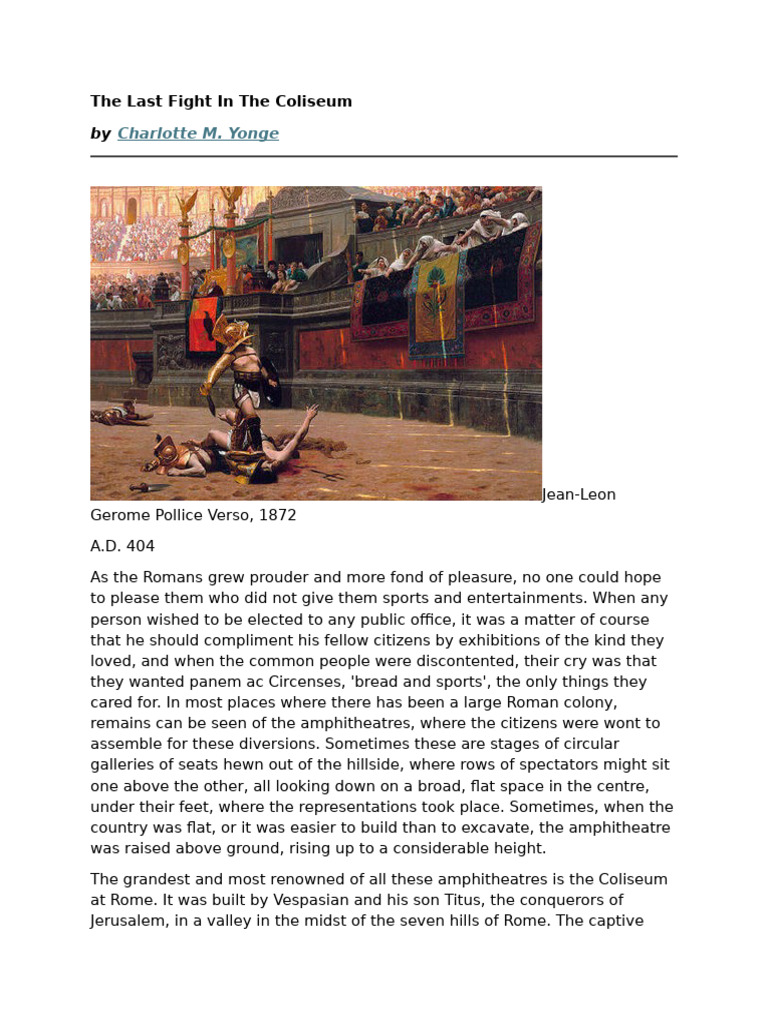 Roman Coliseum's Final Spectacle | PDF
