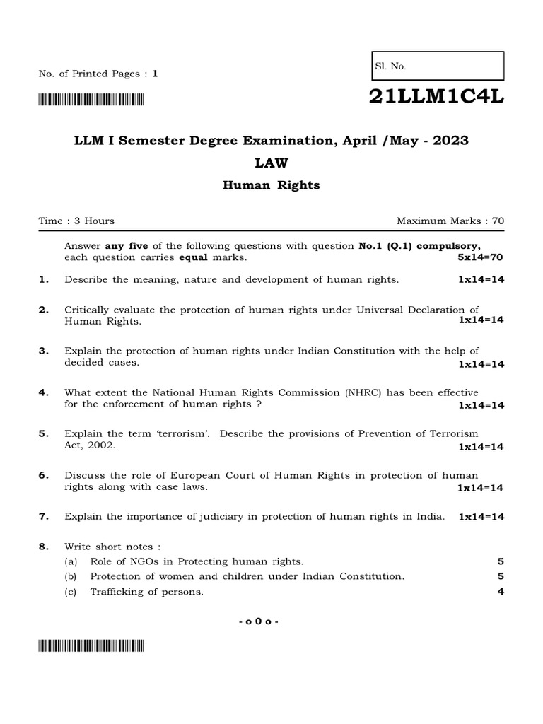 21LLM1C4L Human Rights | PDF