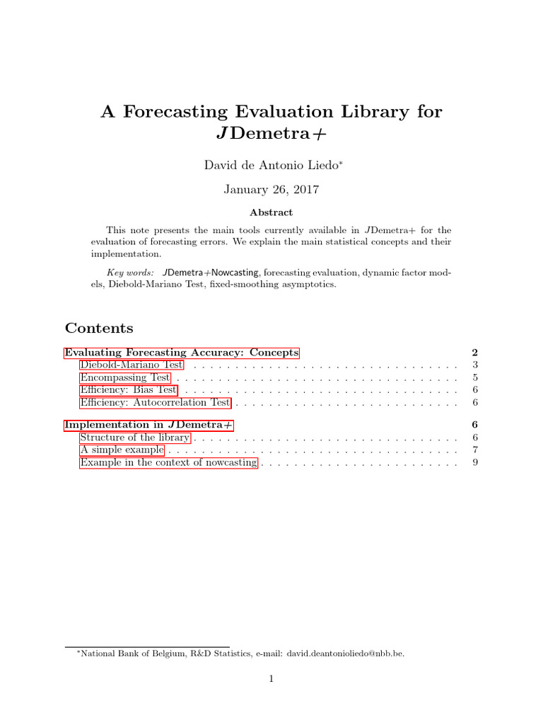 Forecasting Evaluation Library | PDF | Forecasting | P Value
