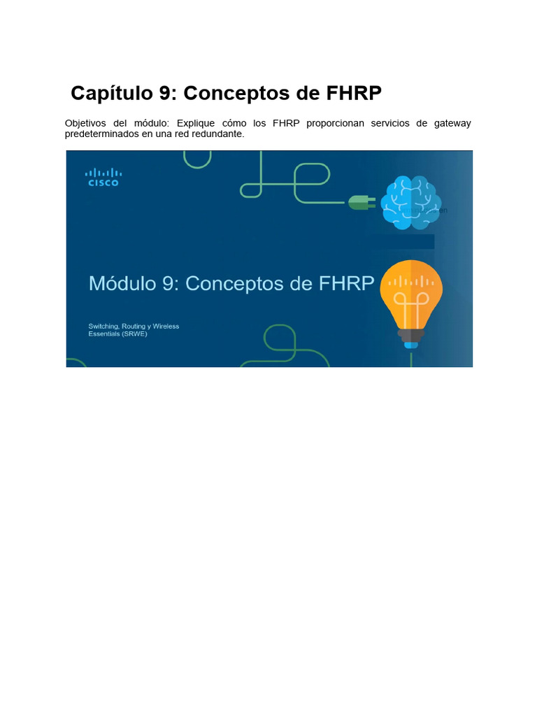 Conceptos de FHRP y HSRP en Redes | PDF