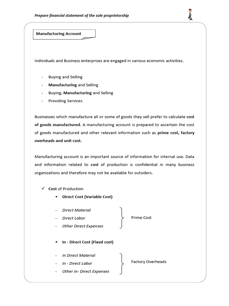 Sole Proprietorship Financial Statement Guide | PDF | Expense | Income ...