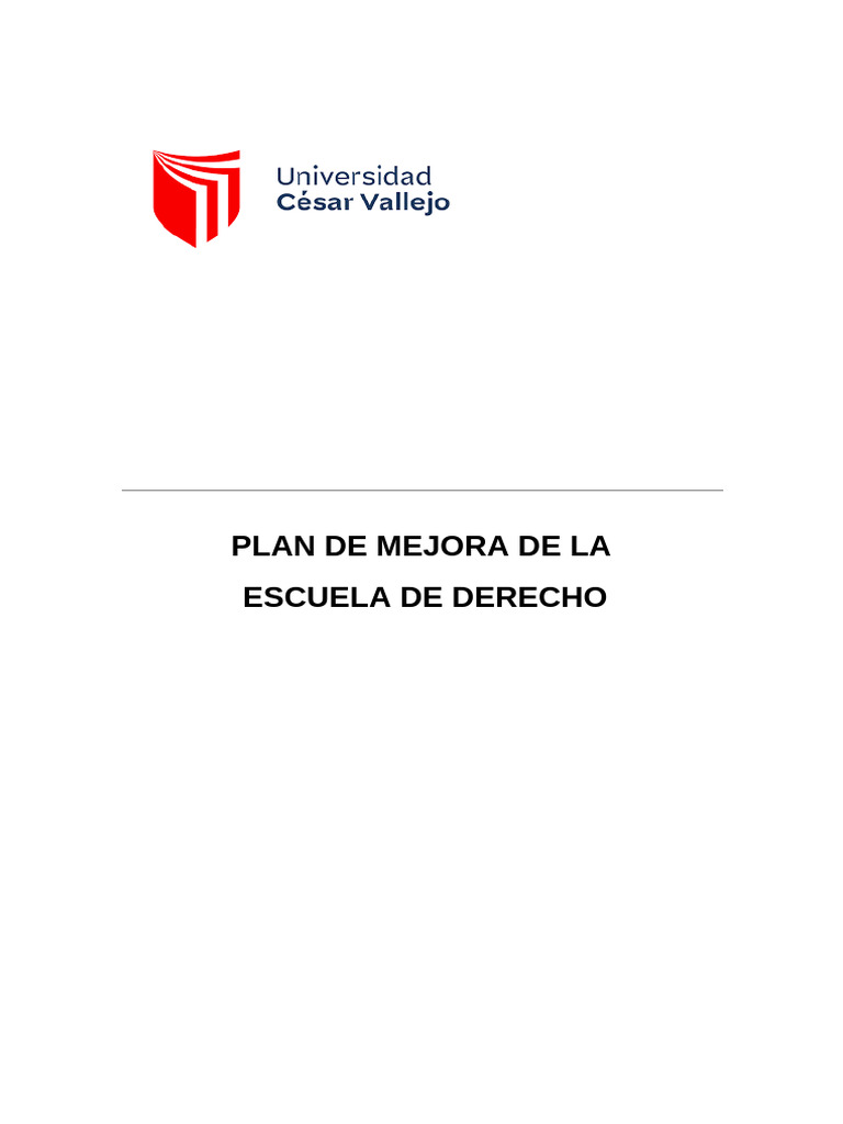 Plan de Mejora en la Escuela de Derecho | PDF | Plan de estudios ...