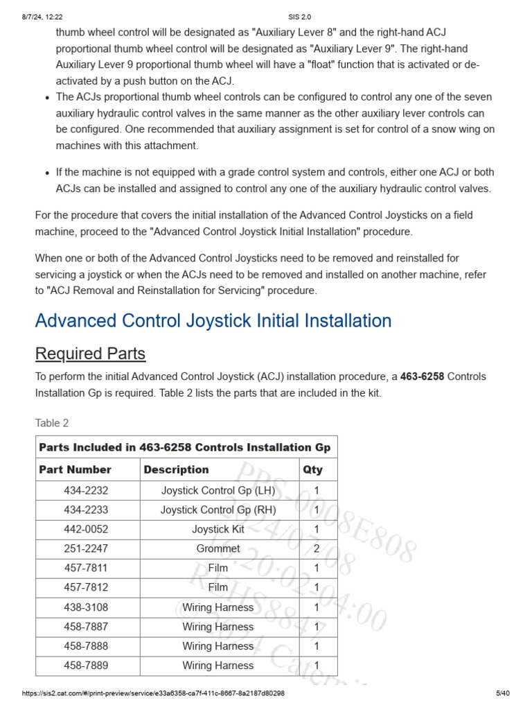 Advanced Control Joystick Initial Installation: Required Parts | PDF ...