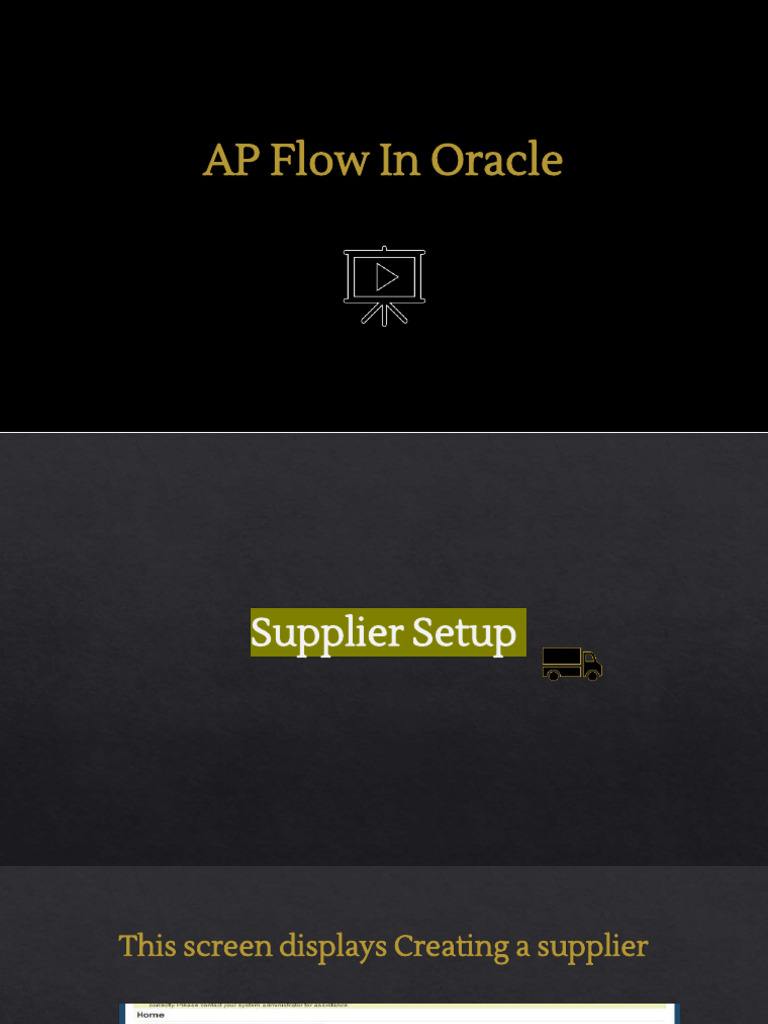 Oracle AP Flow: Supplier & Invoice Management | PDF | Invoice | Taxes