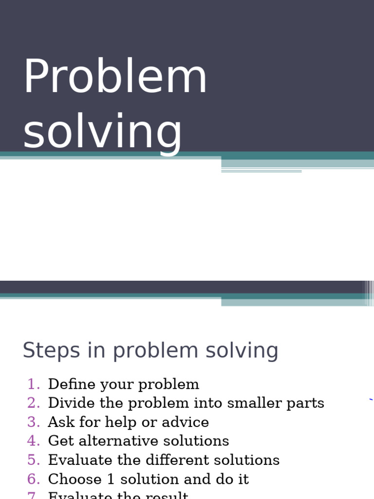 Effective Problem Solving Steps Guide | PDF