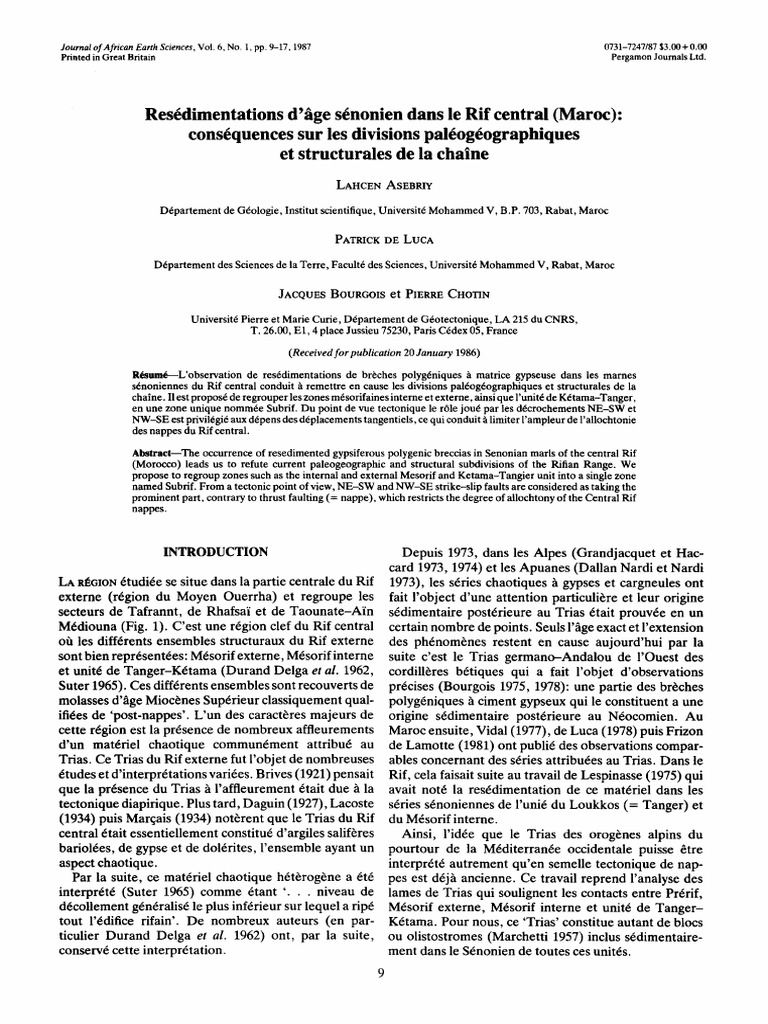 Resédimentations dans le Rif central | PDF | Géologie
