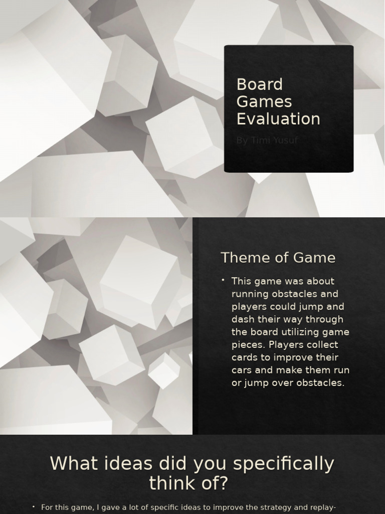 Board Game Evaluation and Improvements | PDF | Luck
