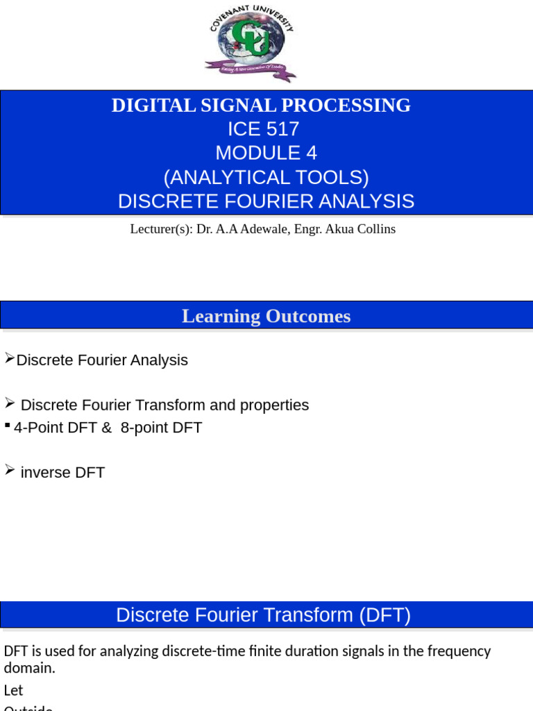 DFT Analysis for Engineering Students | PDF | Discrete Fourier ...