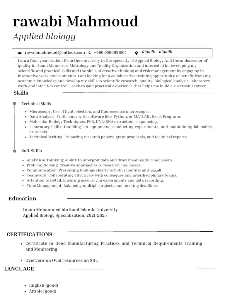 White professional web designer resume pdf