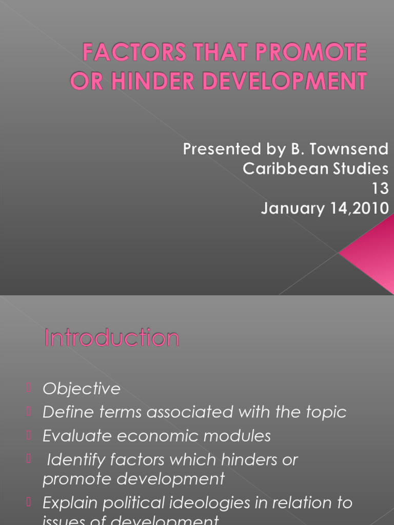 Factorsthatpromoteorhinderdevelopment1 130430154513 Phpapp01 | PDF ...