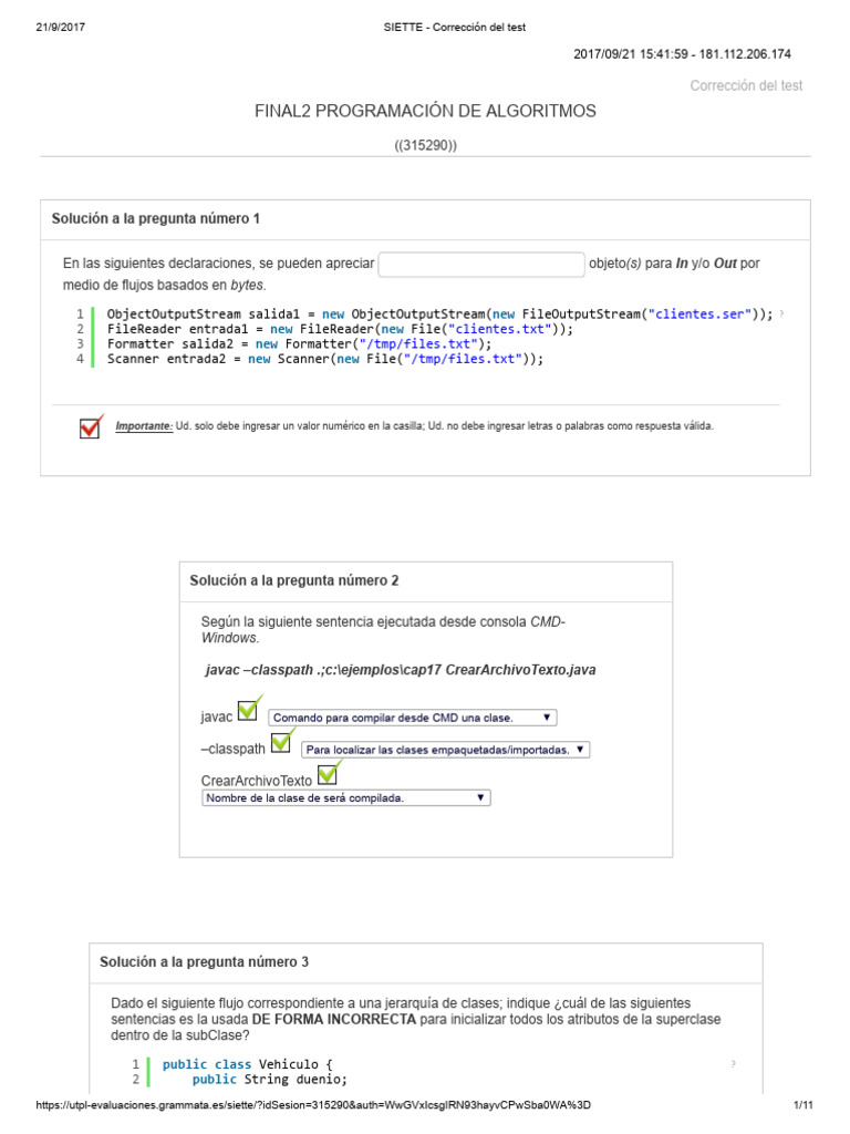 Corrección Test Algoritmos | PDF | Archivo de computadora | Java ...