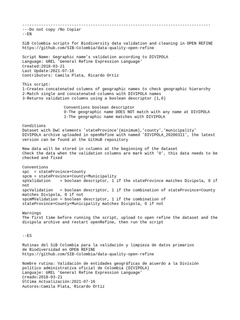 Geographic Data Validation in OpenRefine | PDF | Computer Programming ...