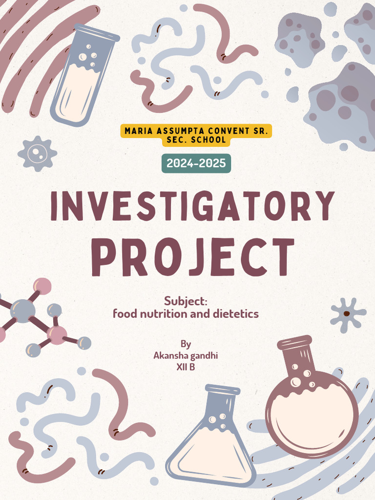 Blue and White Doodle Science Project Cover A4 Document | PDF